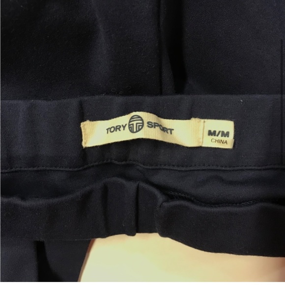 Tory Burch Sport  Navy Track Ankle Pants with Black Stripe Preloved  Med. 25 ins - Picture 2 of 9